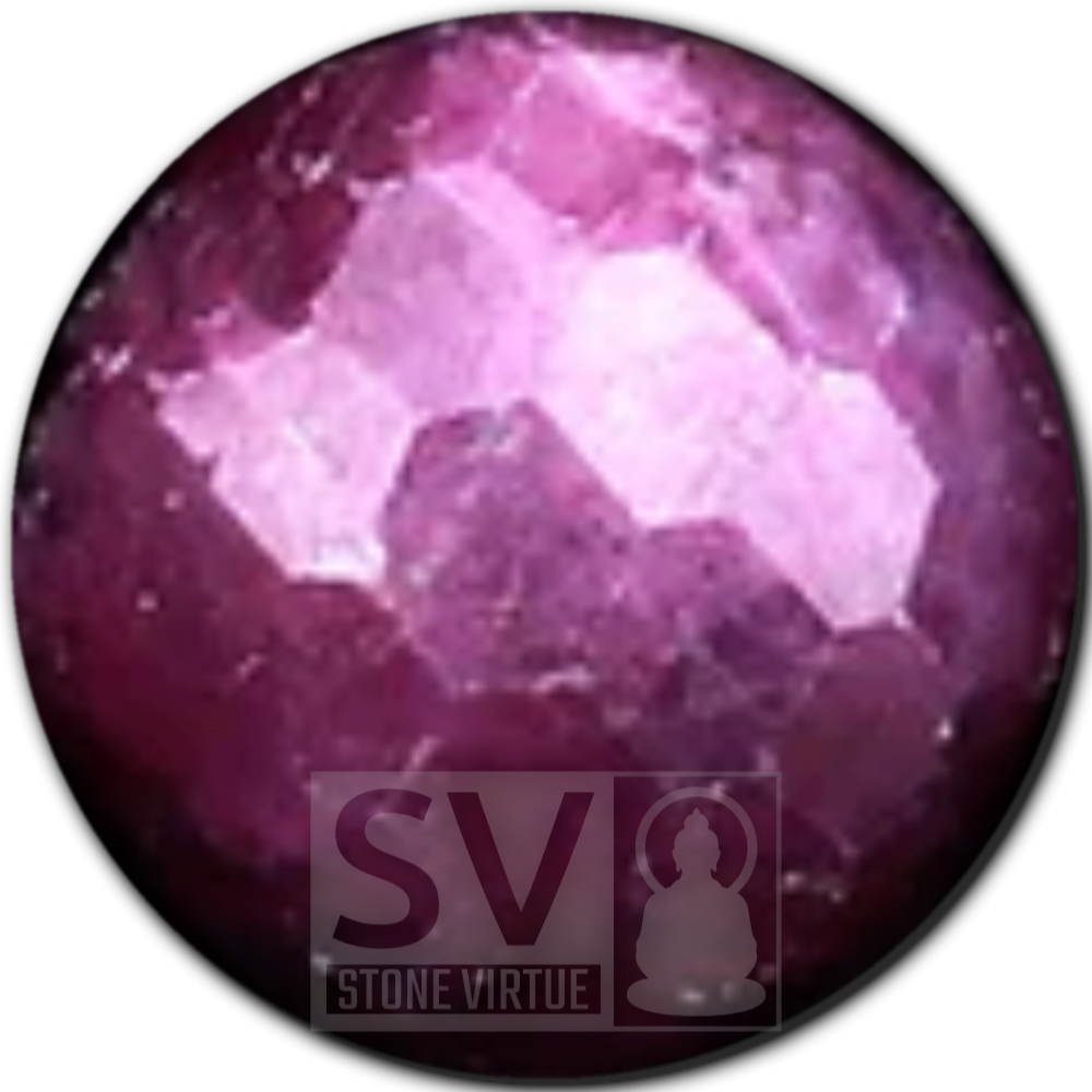 8mm faceted natural Ruby bead, known for its vitality, passion, and courage, enhancing love and energizing the spirit.