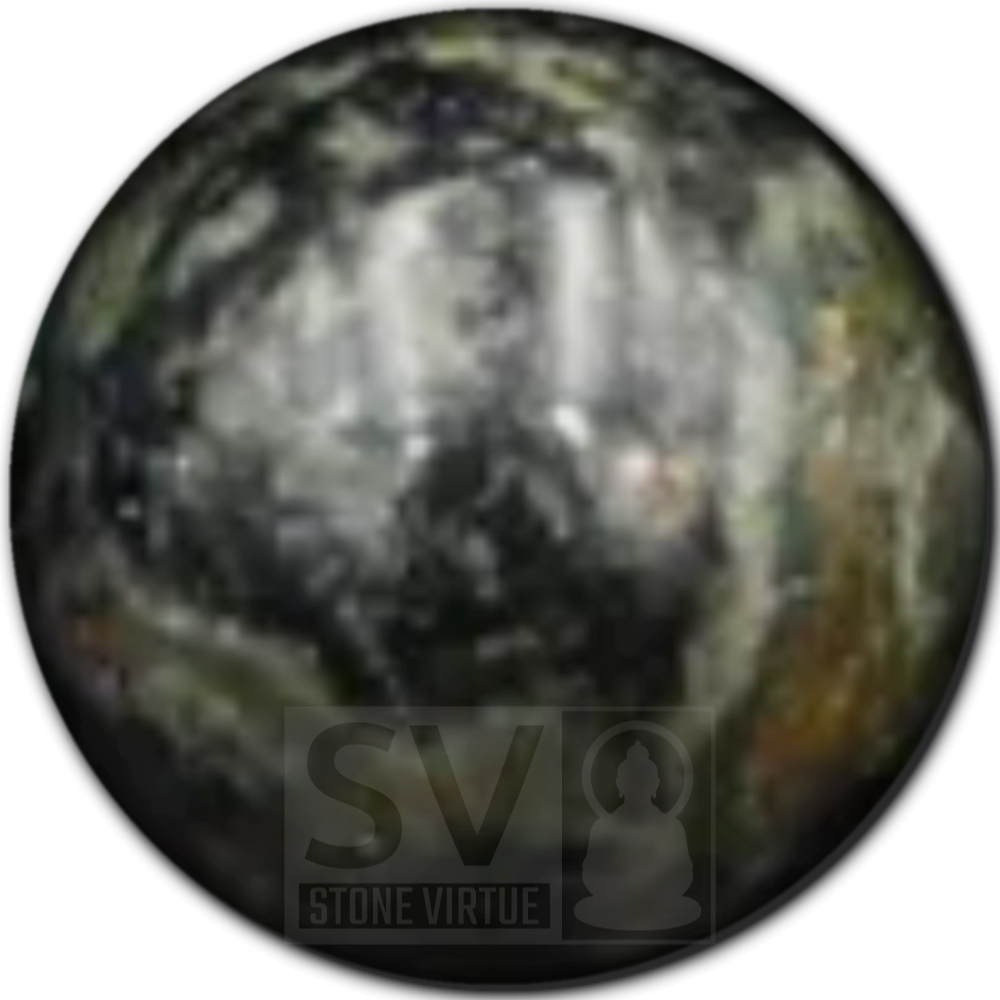 8mm natural Kambaba Jasper bead, valued for its calming and grounding properties, fostering peace, tranquility, and connection to the Earth.