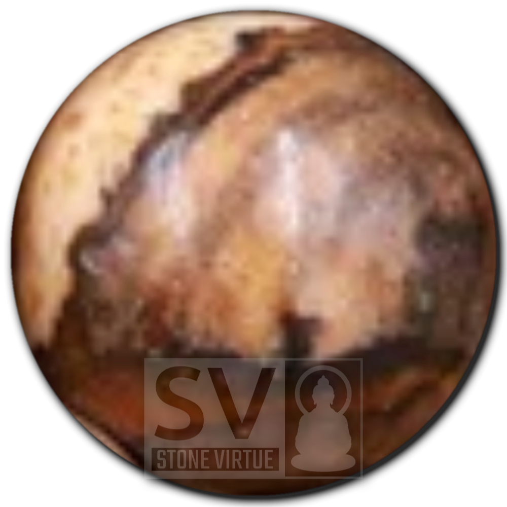 8mm natural Picture Jasper bead, valued for nurturing energy, promoting connection to nature and inner harmony.