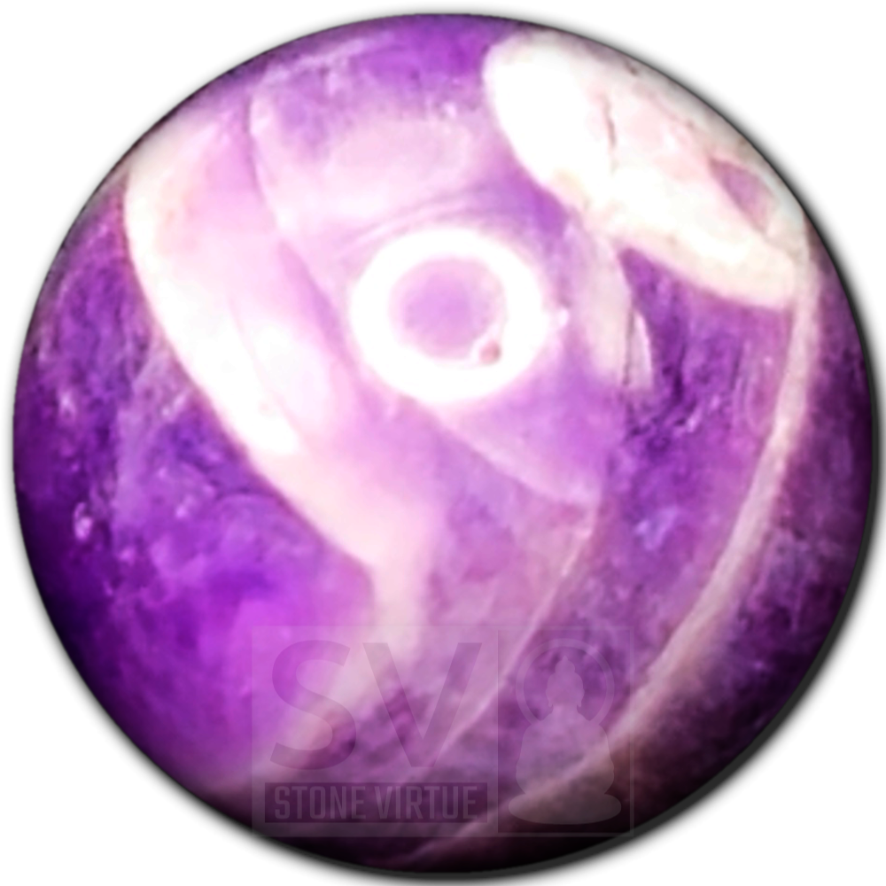 8mm natural Amethyst bead, known for its spiritual healing properties, promoting tranquility, clarity, and protection from negative energy.