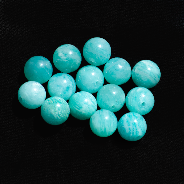 8mm natural Amazonite gemstone beads, known for balancing emotions, promoting harmony, and enhancing communication and courage.