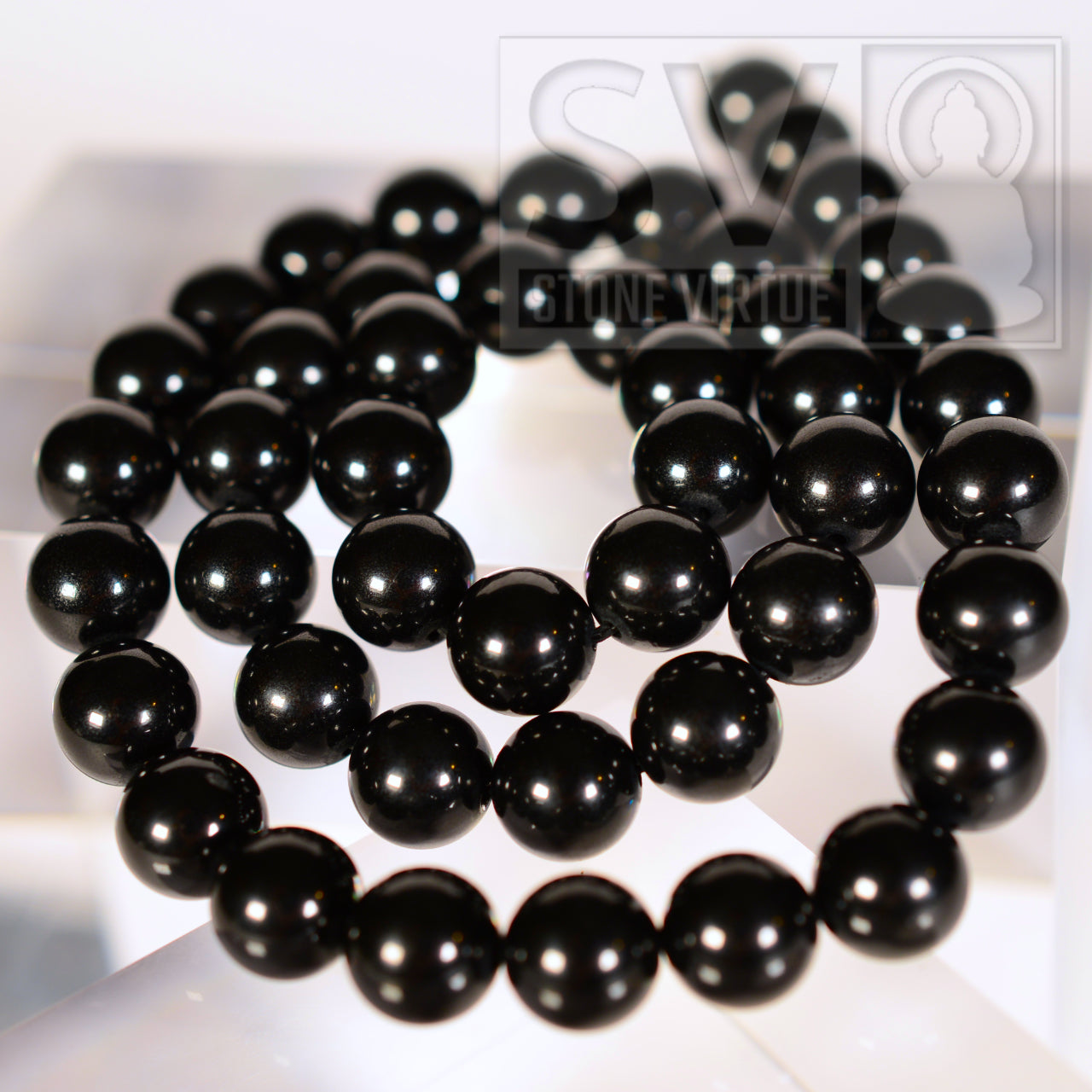 8mm natural Black Spinel beads, known for revitalizing energy, promoting resilience, and fostering empowerment and self-confidence.