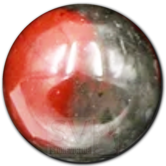 8mm natural Bloodstone Jasper bead, known for its energizing and revitalizing properties, promoting courage, strength, and purification.