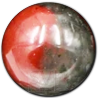 8mm natural Bloodstone Jasper bead, known for its energizing and revitalizing properties, promoting courage, strength, and purification.