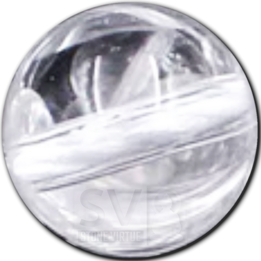 8mm natural Clear Quartz bead, valued for its amplifying energy and clarity, enhancing focus and spiritual awareness.