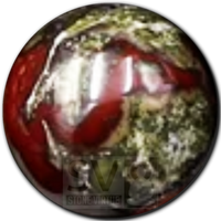 8mm natural Dragon Blood Jasper bead, known for its empowering properties, boosting courage, strength, and grounding energy.