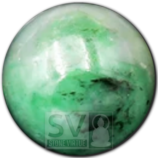 8mm natural Emerald bead, revered for its healing properties, enhancing love, compassion, and emotional balance.