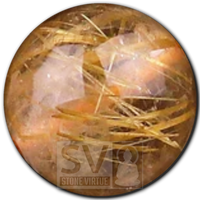 8mm natural Golden Rutilated Quartz bead, known for amplifying intentions, enhancing clarity, and supporting manifestation.