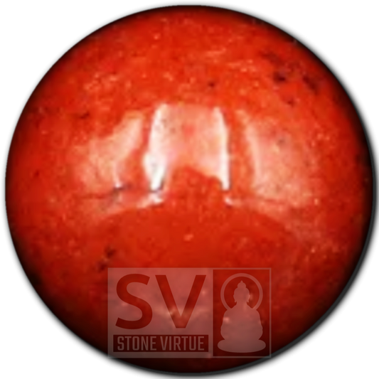 8mm natural Red Jasper bead, valued for its protective and nurturing properties, supporting stamina, courage, and grounding.
