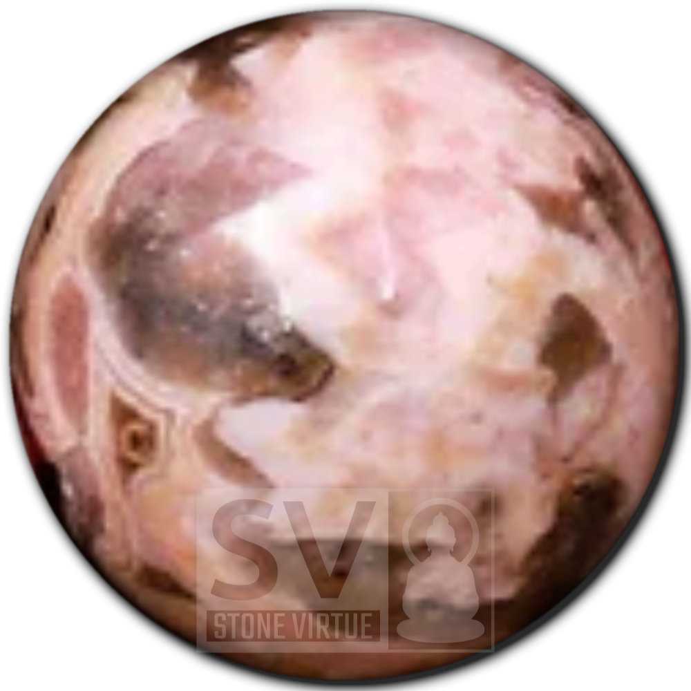 8mm natural Rhodochrosite bead, known for fostering love, compassion, and emotional healing, promoting joy and self-worth.
