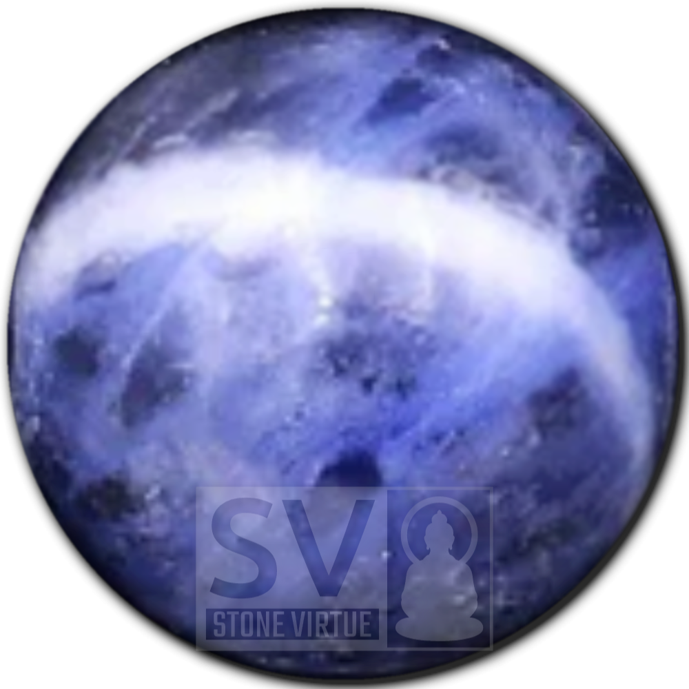 8mm natural Sodalite bead, associated with enhancing intuition, communication, and deepening spiritual awareness.
