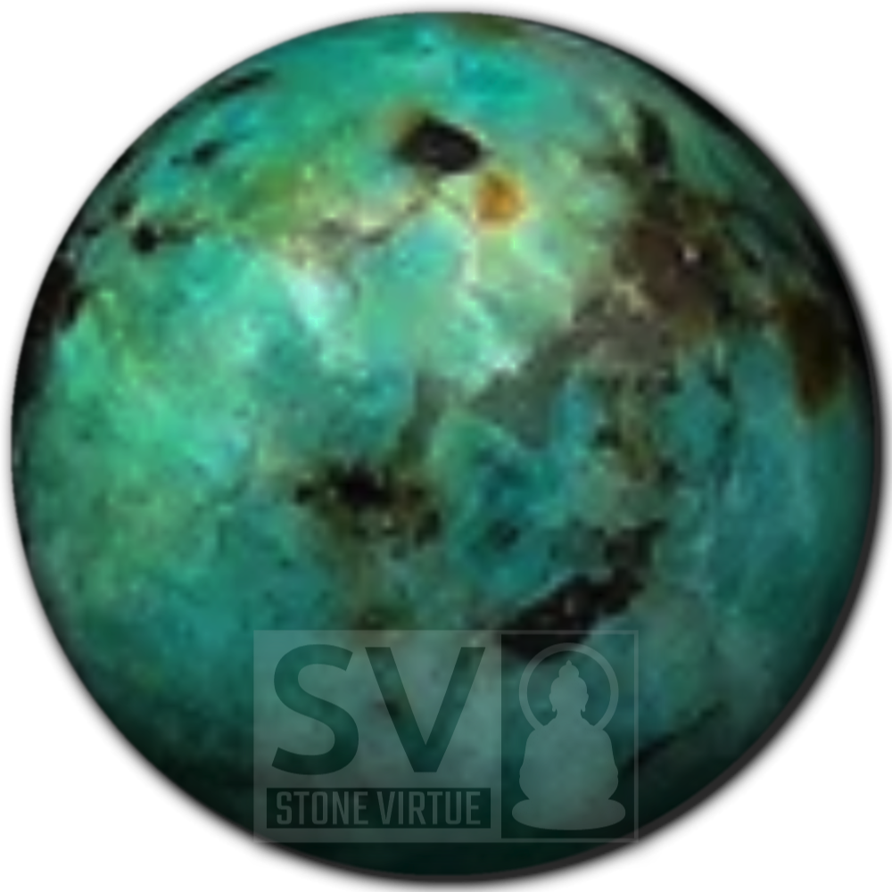 8mm natural Turquoise bead, known for promoting protection, healing, and clear communication, fostering balance and well-being.
