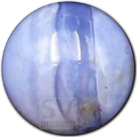 8mm natural Blue Lace Agate bead, associated with tranquility, emotional healing, and effective communication.
