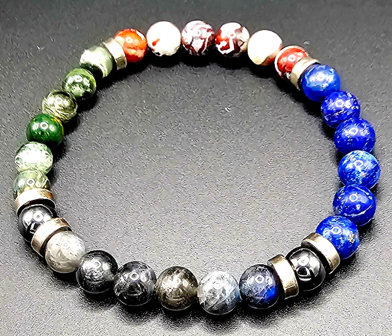 Custom bracelet featuring carefully selected gemstones known for emotional balance, stress relief, and nurturing energies.