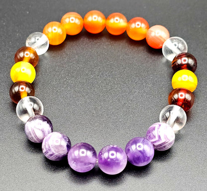 Custom bracelet featuring carefully selected gemstones known for emotional balance, stress relief, and nurturing energies.